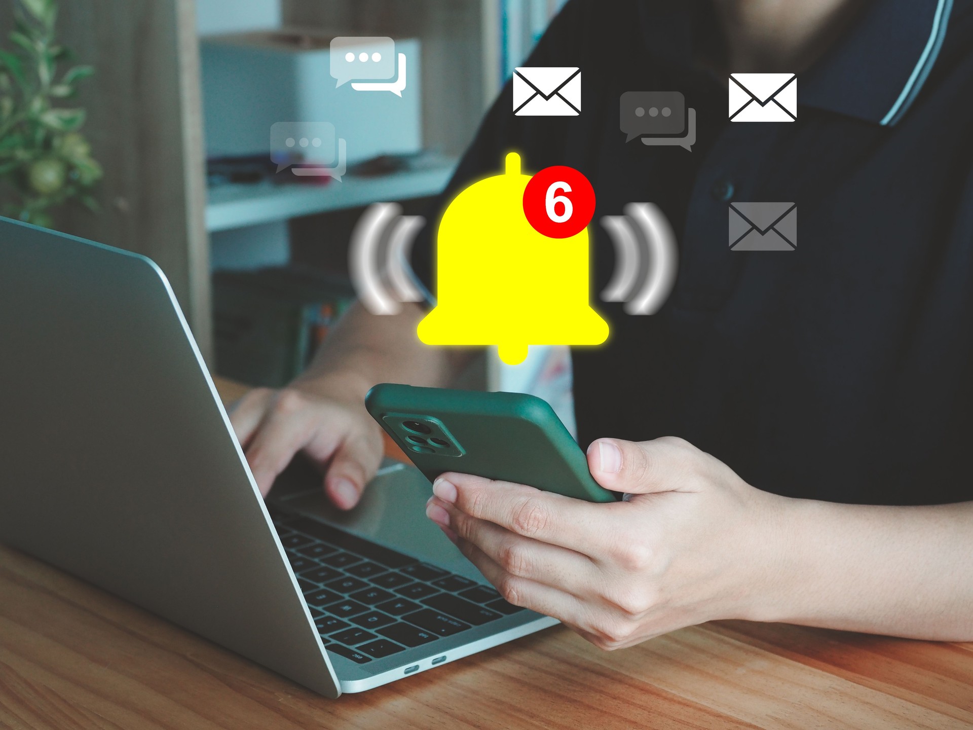 New message email notification bell